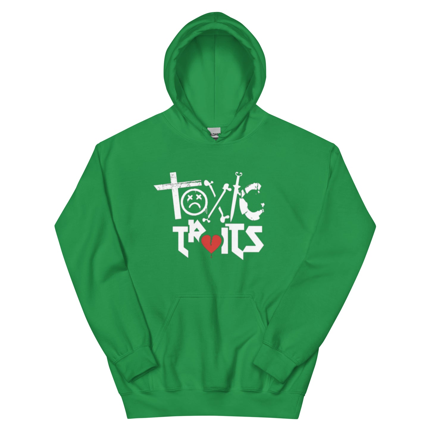 Toxic traits white lettered Hoodie