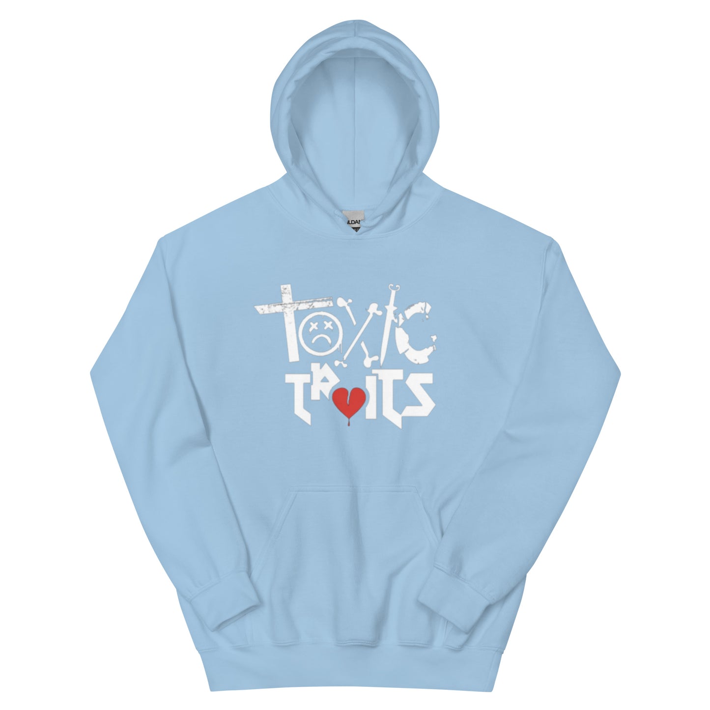 Toxic traits white lettered Hoodie