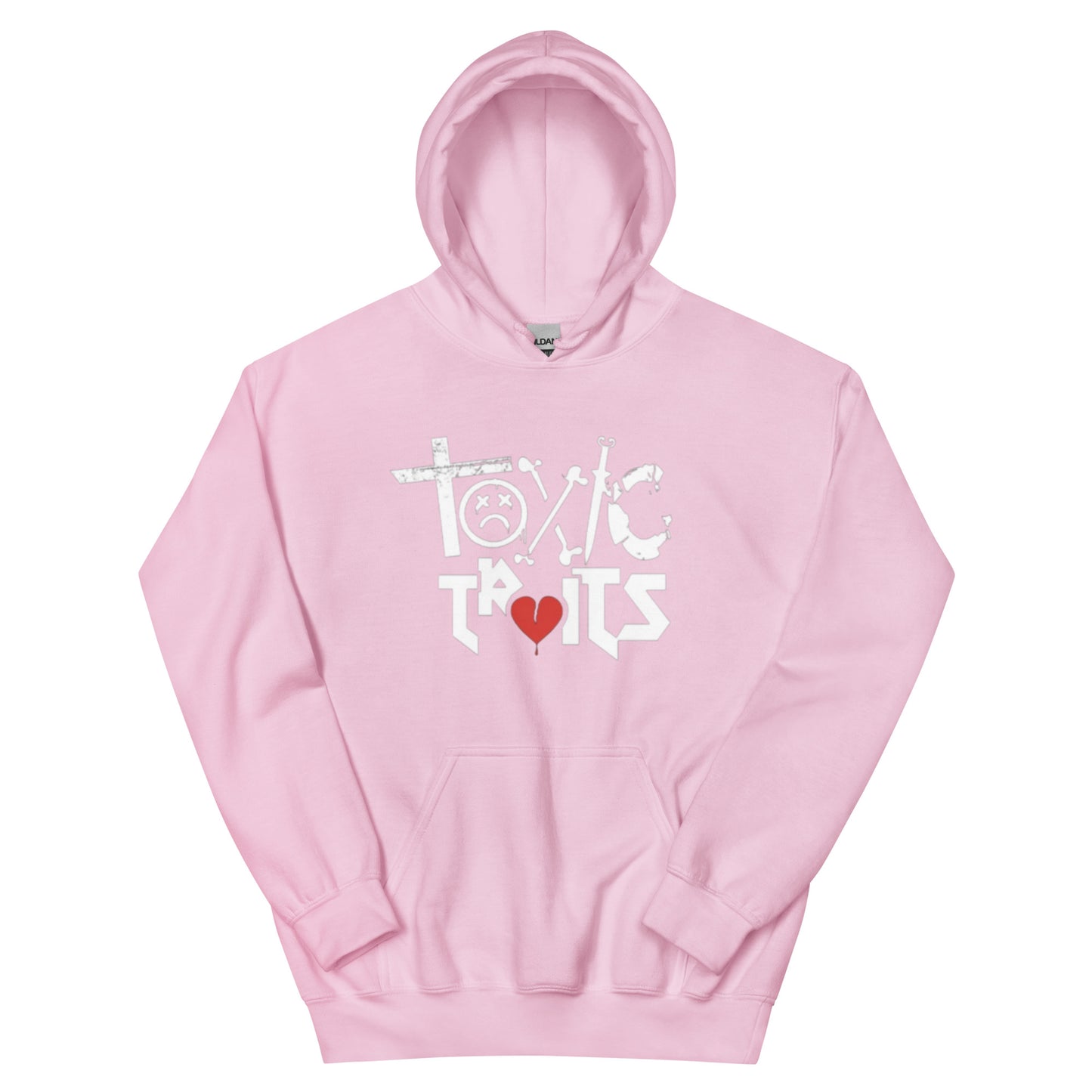 Toxic traits white lettered Hoodie